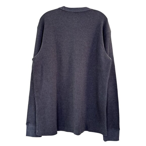 St. John’s Bay Men’s XL Thermal Long Sleeve Shirt Gray Waffle Knit Crewneck Top - Picture 4 of 7